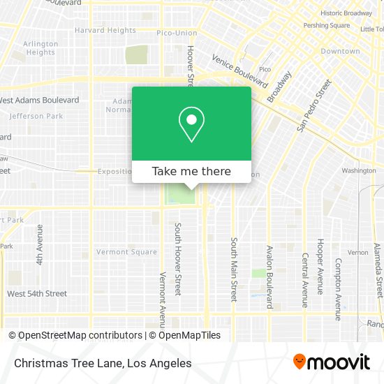 How to get to Christmas Tree Lane in Exposition Park, La by Bus, Light Rail or Subway?