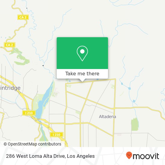 Mapa de 286 West Loma Alta Drive