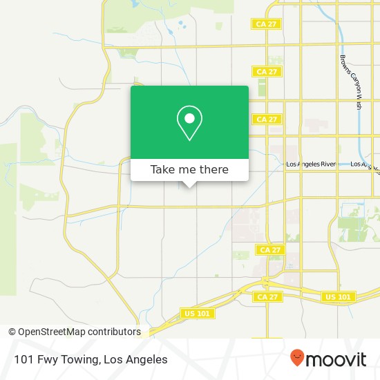 101 Fwy Towing map