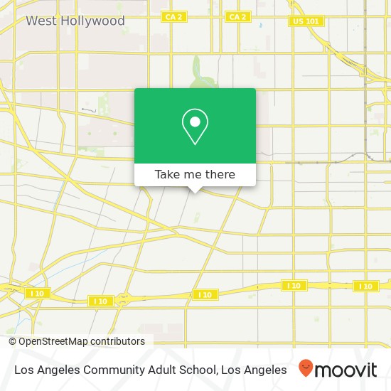 Los Angeles Community Adult School map