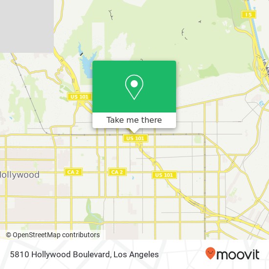 5810 Hollywood Boulevard map