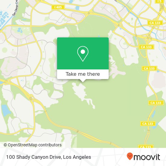 Mapa de 100 Shady Canyon Drive