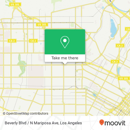 Mapa de Beverly Blvd / N Mariposa Ave
