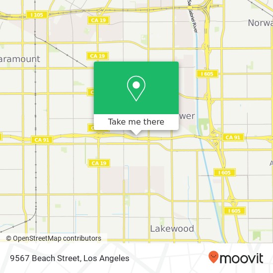 9567 Beach Street map