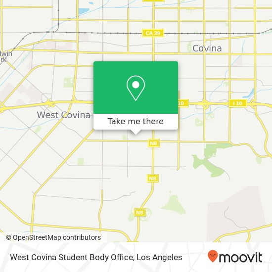 West Covina Student Body Office map