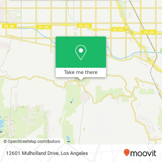 12601 Mulholland Drive map