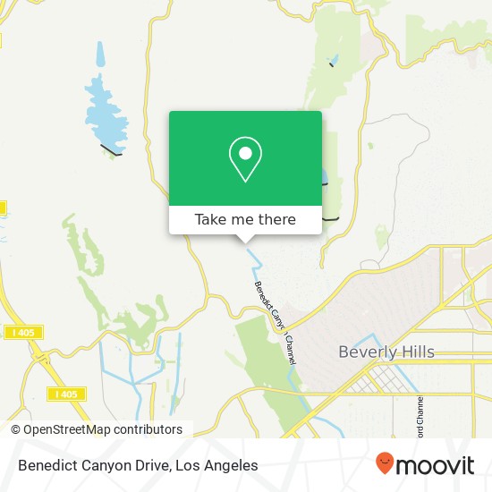 Benedict Canyon Drive map