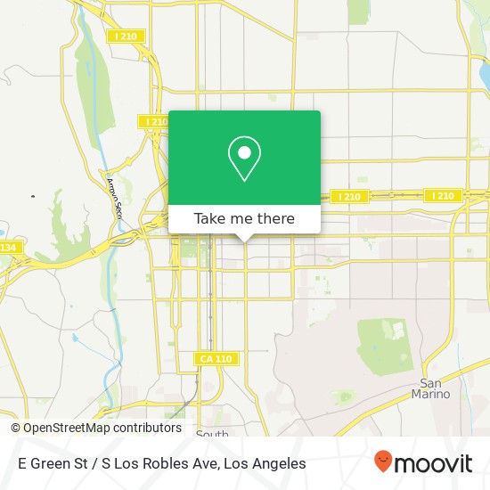 E Green St / S Los Robles Ave map