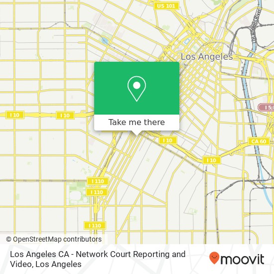 Mapa de Los Angeles CA - Network Court Reporting and Video