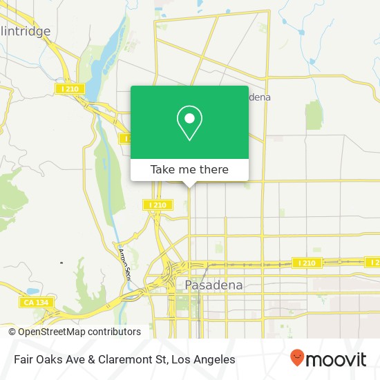 Mapa de Fair Oaks Ave & Claremont St