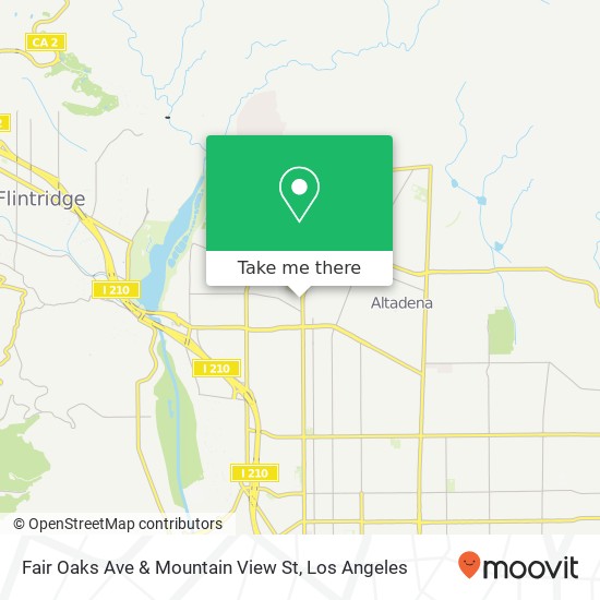 Fair Oaks Ave & Mountain View St map