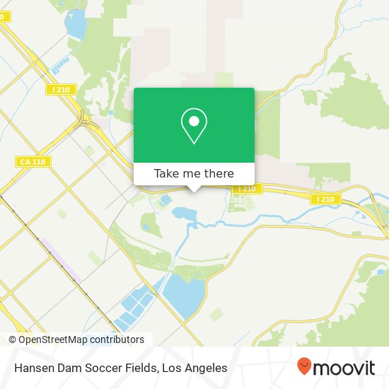 Hansen Dam Soccer Fields map