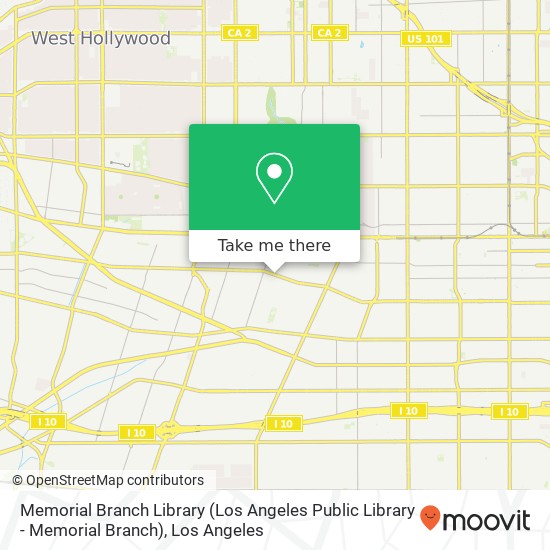 Mapa de Memorial Branch Library (Los Angeles Public Library - Memorial Branch)