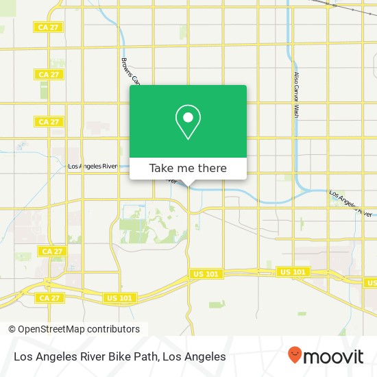 Mapa de Los Angeles River Bike Path