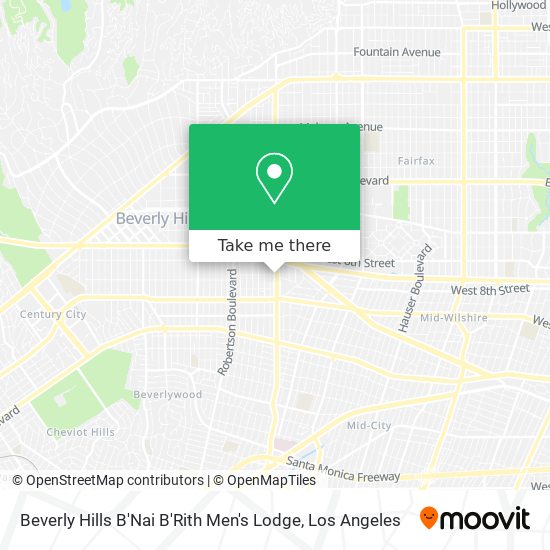 Mapa de Beverly Hills B'Nai B'Rith Men's Lodge