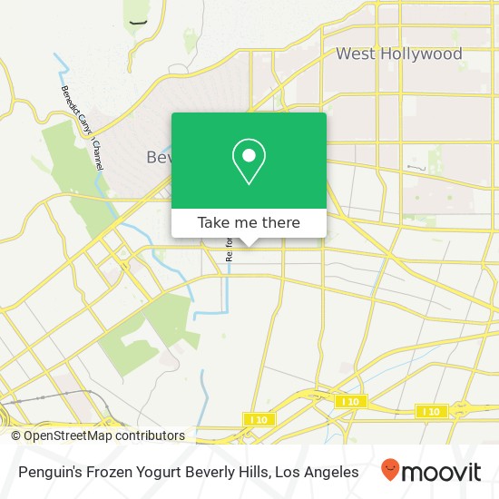 Penguin's Frozen Yogurt Beverly Hills map