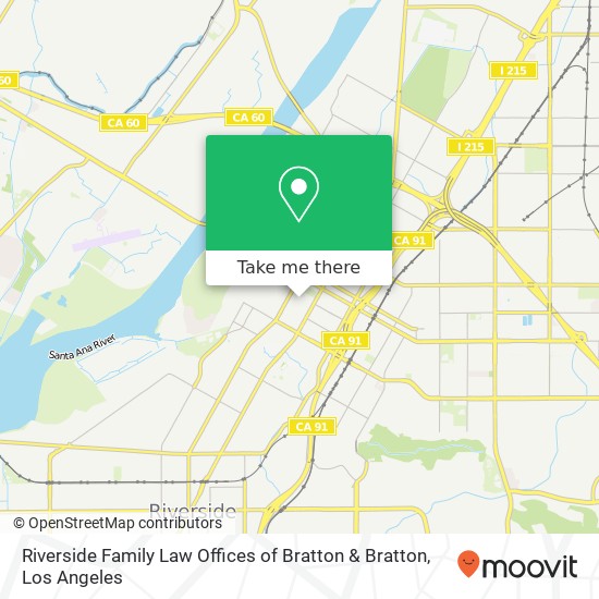 Riverside Family Law Offices of Bratton & Bratton map