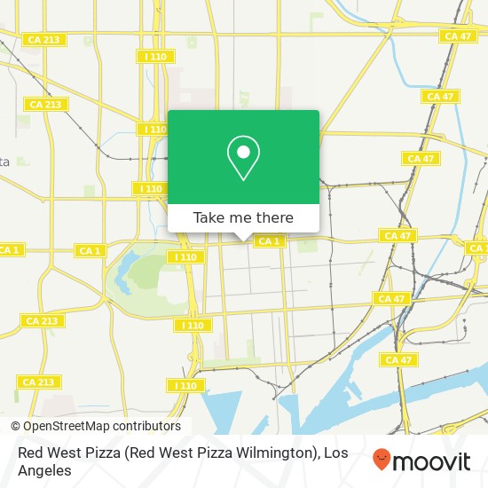 Red West Pizza map