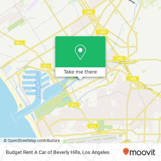 Budget Rent A Car of Beverly Hills map