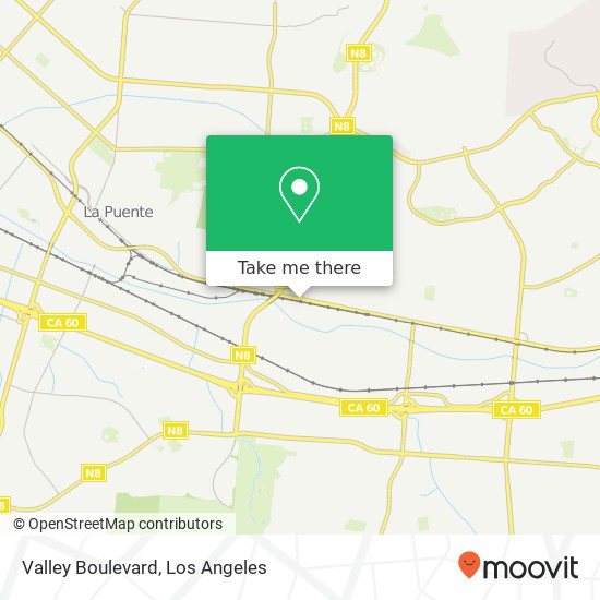 Valley Boulevard map