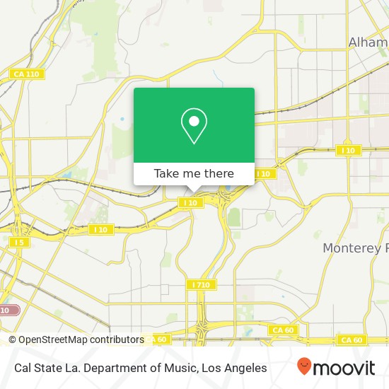 Mapa de Cal State La. Department of Music