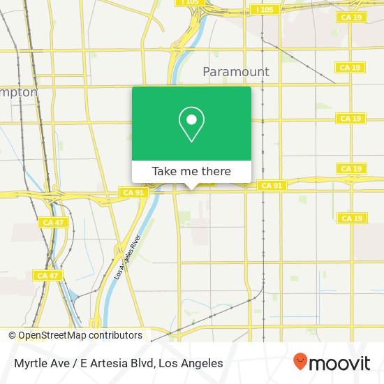 Myrtle Ave / E Artesia Blvd map