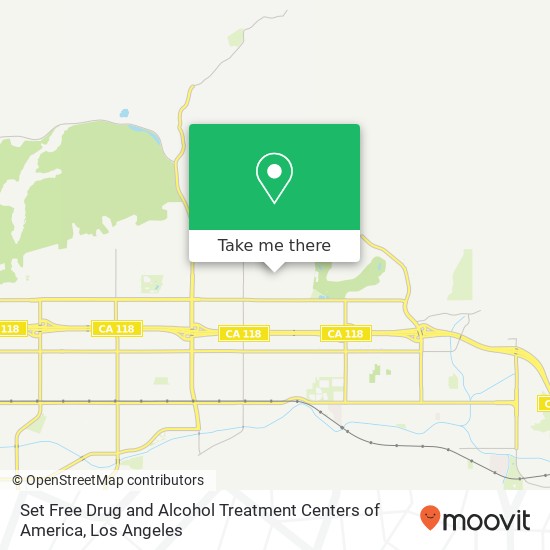 Set Free Drug and Alcohol Treatment Centers of America map