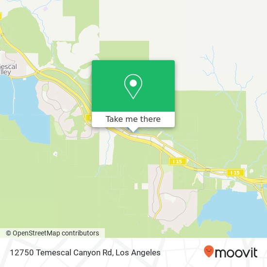 Mapa de 12750 Temescal Canyon Rd