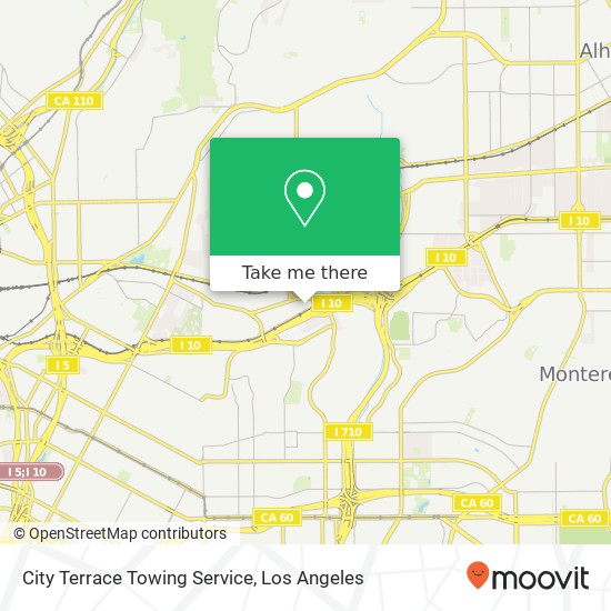 City Terrace Towing Service map