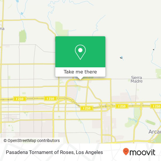 Pasadena Tornament of Roses map