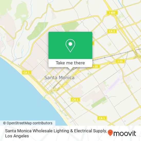 Mapa de Santa Monica Wholesale Lighting & Electrical Supply