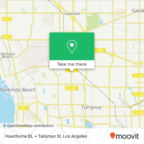 Hawthorne BL + Talisman St map