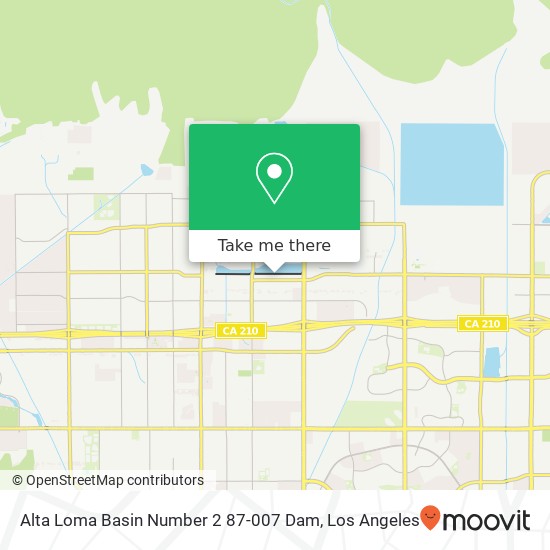 Mapa de Alta Loma Basin Number 2 87-007 Dam