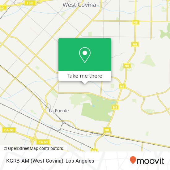 KGRB-AM (West Covina) map