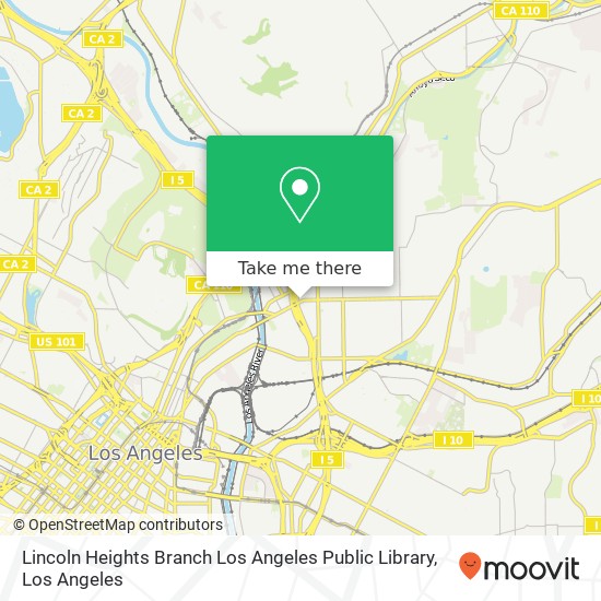 Mapa de Lincoln Heights Branch Los Angeles Public Library