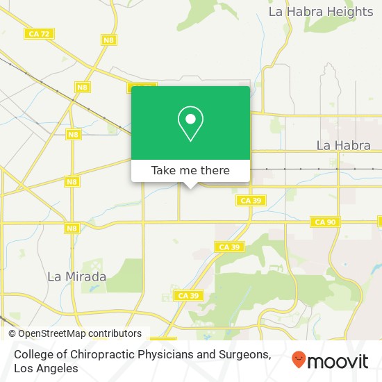 College of Chiropractic Physicians and Surgeons map
