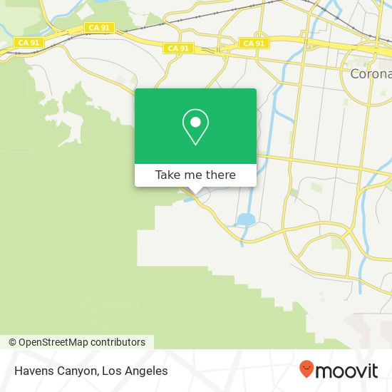 Havens Canyon map