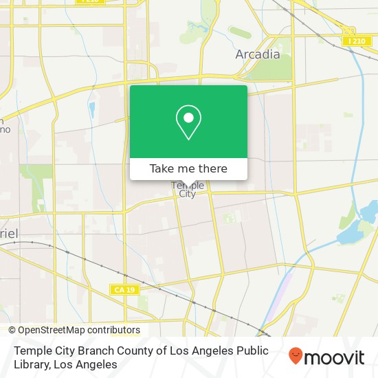 Temple City Branch County of Los Angeles Public Library map