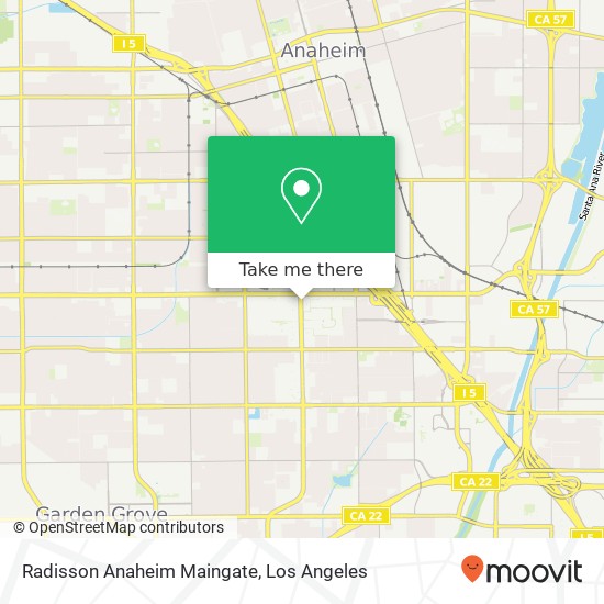 Mapa de Radisson Anaheim Maingate