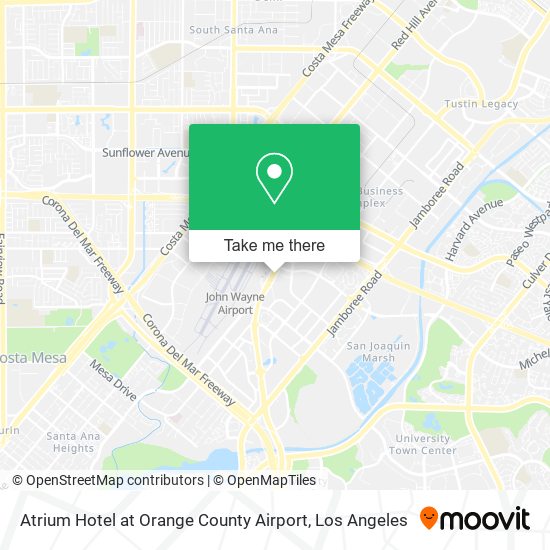 Atrium Hotel at Orange County Airport map