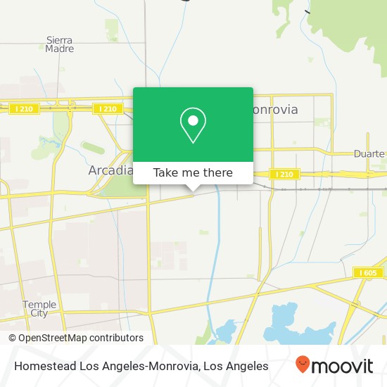 Mapa de Homestead Los Angeles-Monrovia