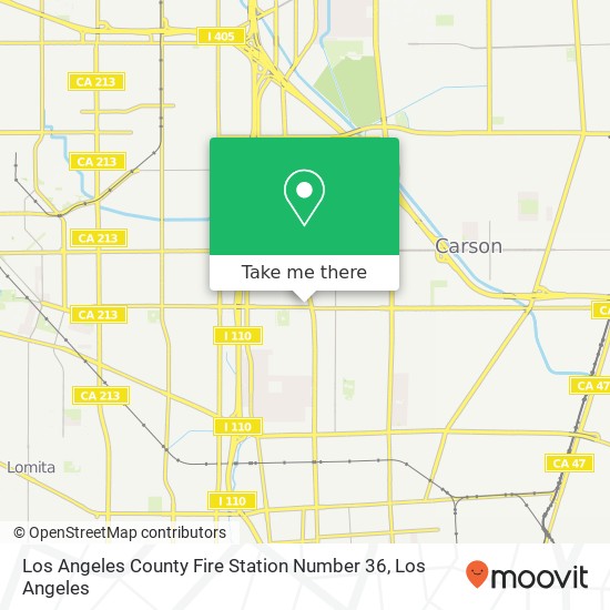 Los Angeles County Fire Station Number 36 map