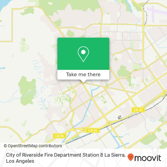 Mapa de City of Riverside Fire Department Station 8 La Sierra