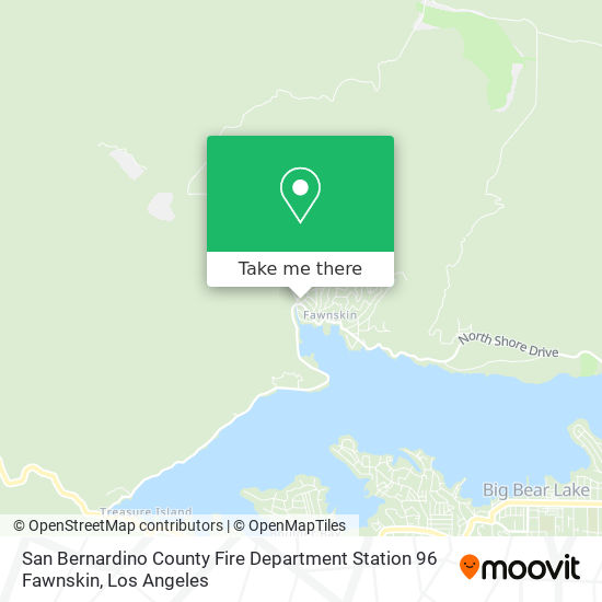 San Bernardino County Fire Department Station 96 Fawnskin map