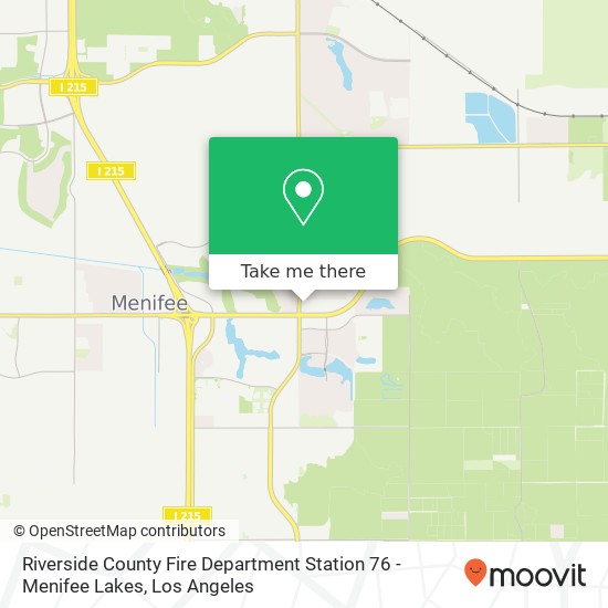 Mapa de Riverside County Fire Department Station 76 - Menifee Lakes