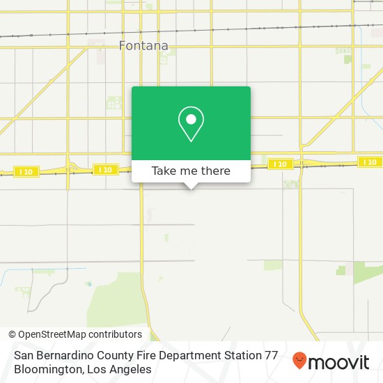 Mapa de San Bernardino County Fire Department Station 77 Bloomington