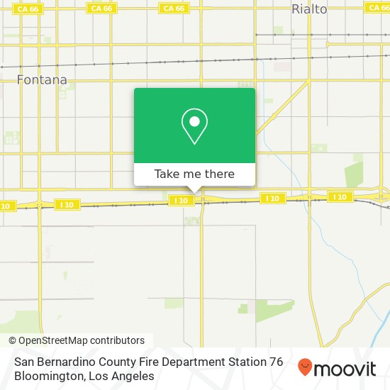 Mapa de San Bernardino County Fire Department Station 76 Bloomington