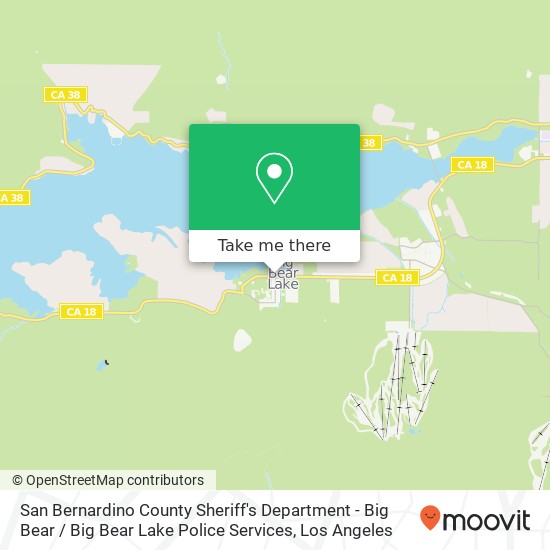 San Bernardino County Sheriff's Department - Big Bear / Big Bear Lake Police Services map