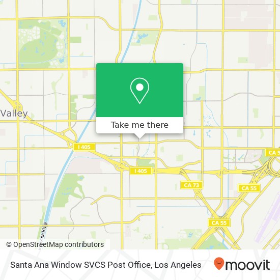 Santa Ana Window SVCS Post Office map