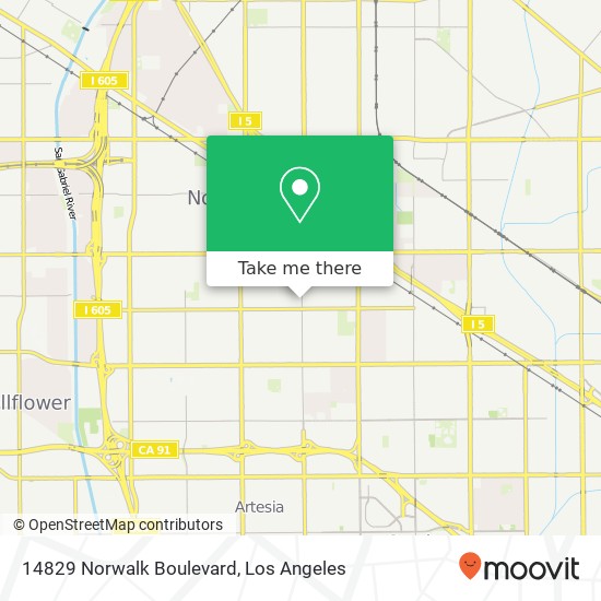 Mapa de 14829 Norwalk Boulevard